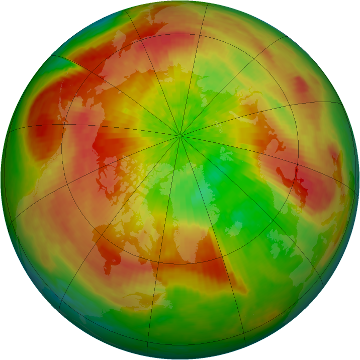 Arctic ozone map for 06 April 2003